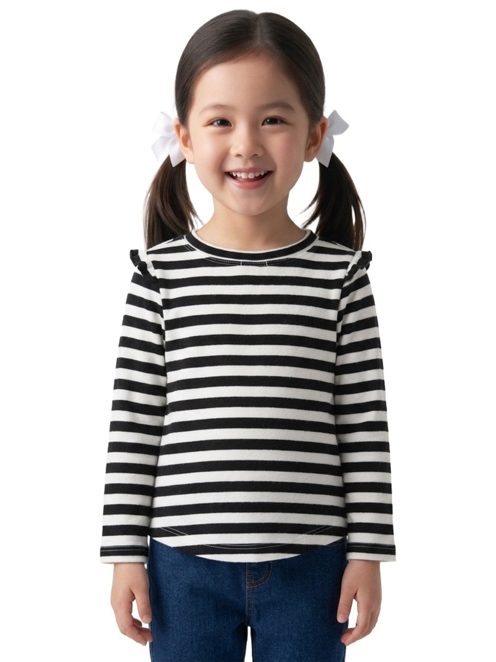 Splendid baby girl black and white striped long sleeve top